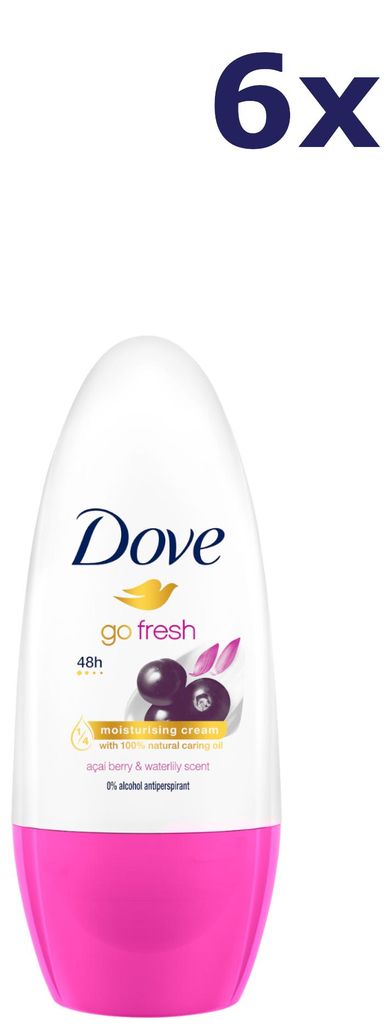 6x Dove deodorant Go Fresh Acai Berry And Waterlily 50ml