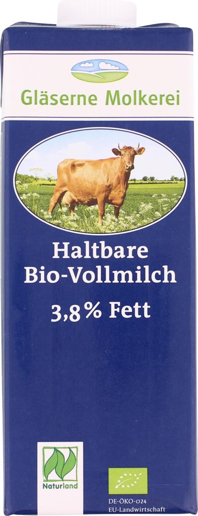 Gläserne Molkerei Haltbare Bio-Vollmilch 3,8% (1 l)