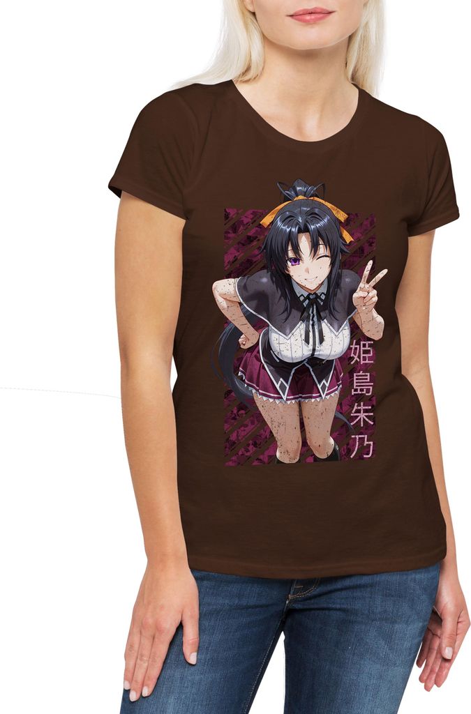 Urban Backwoods Akeno Anime, Damen T-Shirt, Farbe: Braun, Größe: S