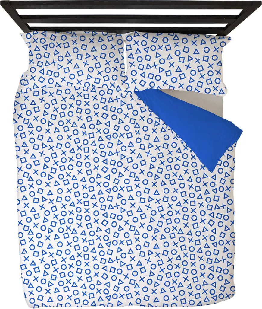 Playstation Drap housse réversible TC253 pour lit simple bleu - 3