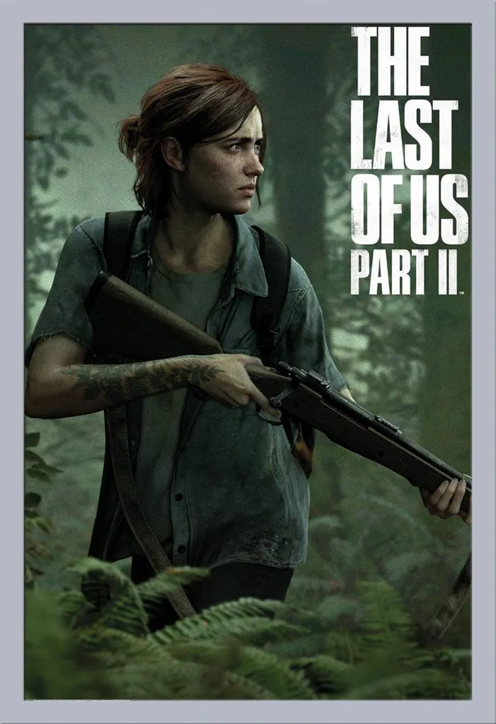 Set Poster Ellie Last of Us 2 + Cornice Shinsuke Argento MDF Maxi