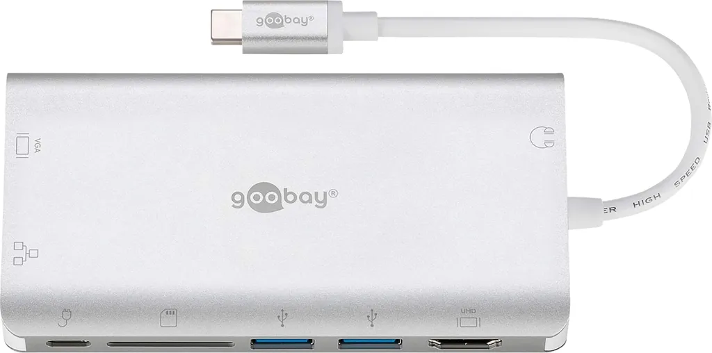 Goobay 49850 Premium Hub USB-C: Eleganza e Funzionalità Argento