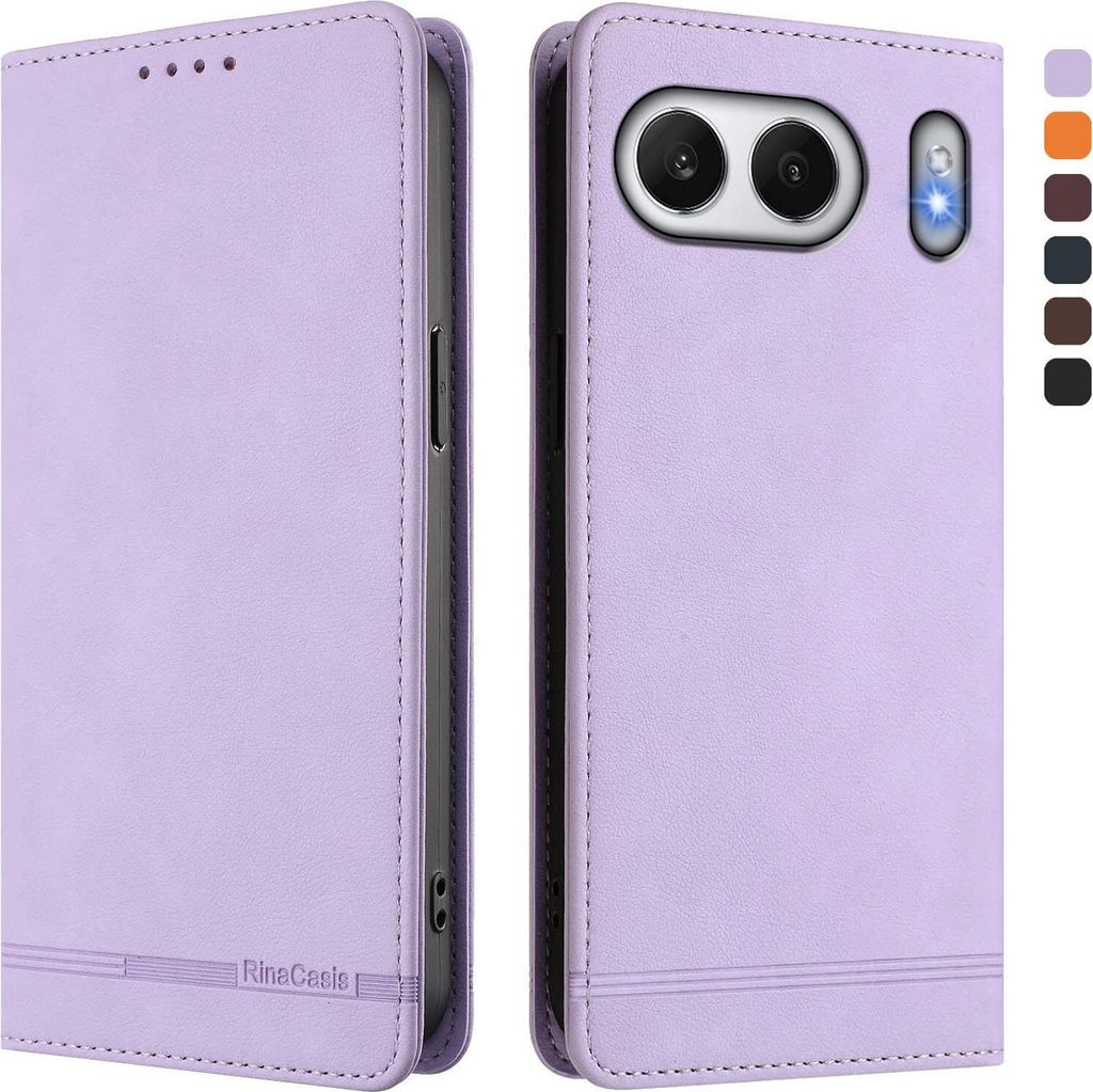 Hülle für OnePlus Nord 4, Retro Kunstleder Ständer Klapphülle mit Kartenfächer und Magnetische Violett