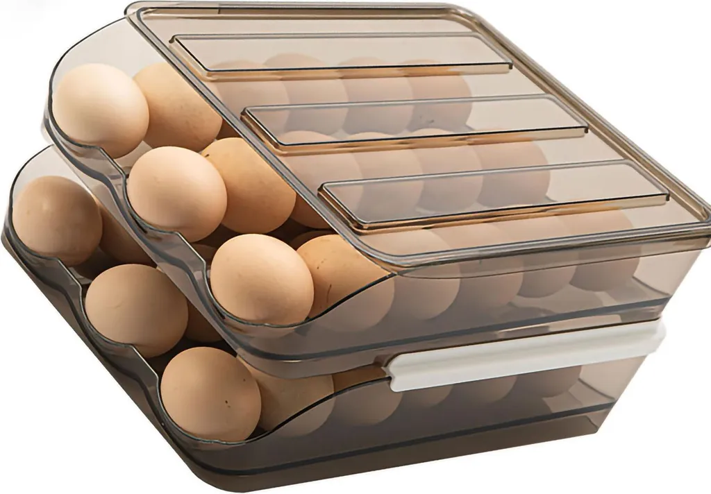 Organisateur d'œufs pour frigo avec système de roulement automatique