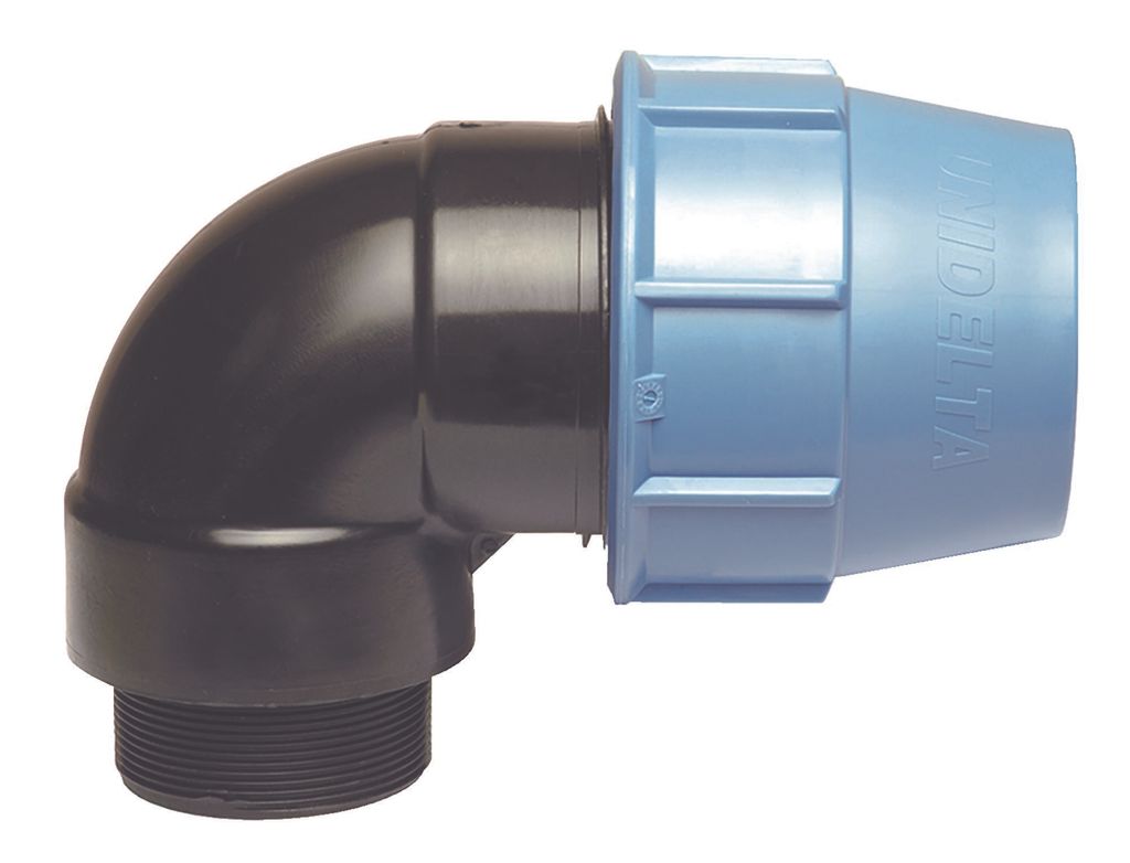SOMATHERM FOR YOU – Abgewinkelter Kunststoffanschluss – PE-Rohr, Durchmesser 32 mm – 1"-Außengewinde – Einfach und schnell anzuschließen ...
