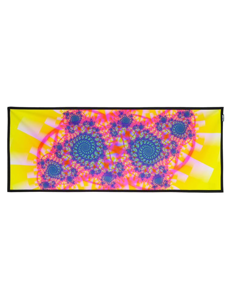 PSYWORK Schwarzlicht Stoffposter Neon "Fractal Cloud Pink", 0,45x1,2m