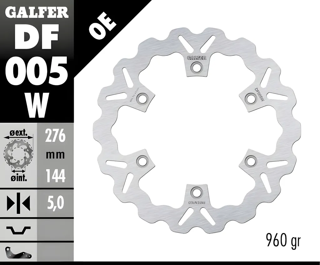 Disque de frein Galfer DF005W WAVE rigide avant pour Honda Silver-Wing 600 - 2