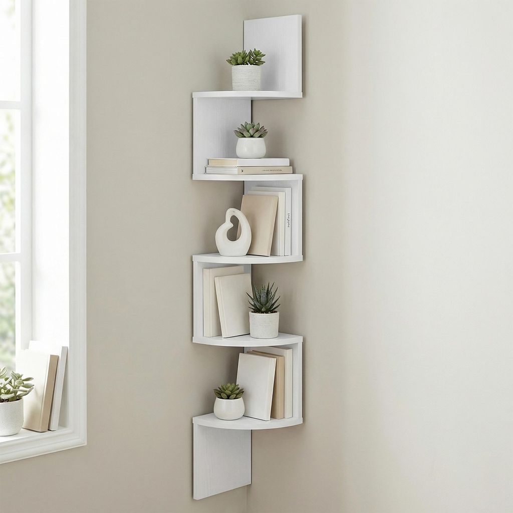 VASAGLE Eckregal 1-tlg., Wandregal, Bücherregal mit 5 Produktbild 