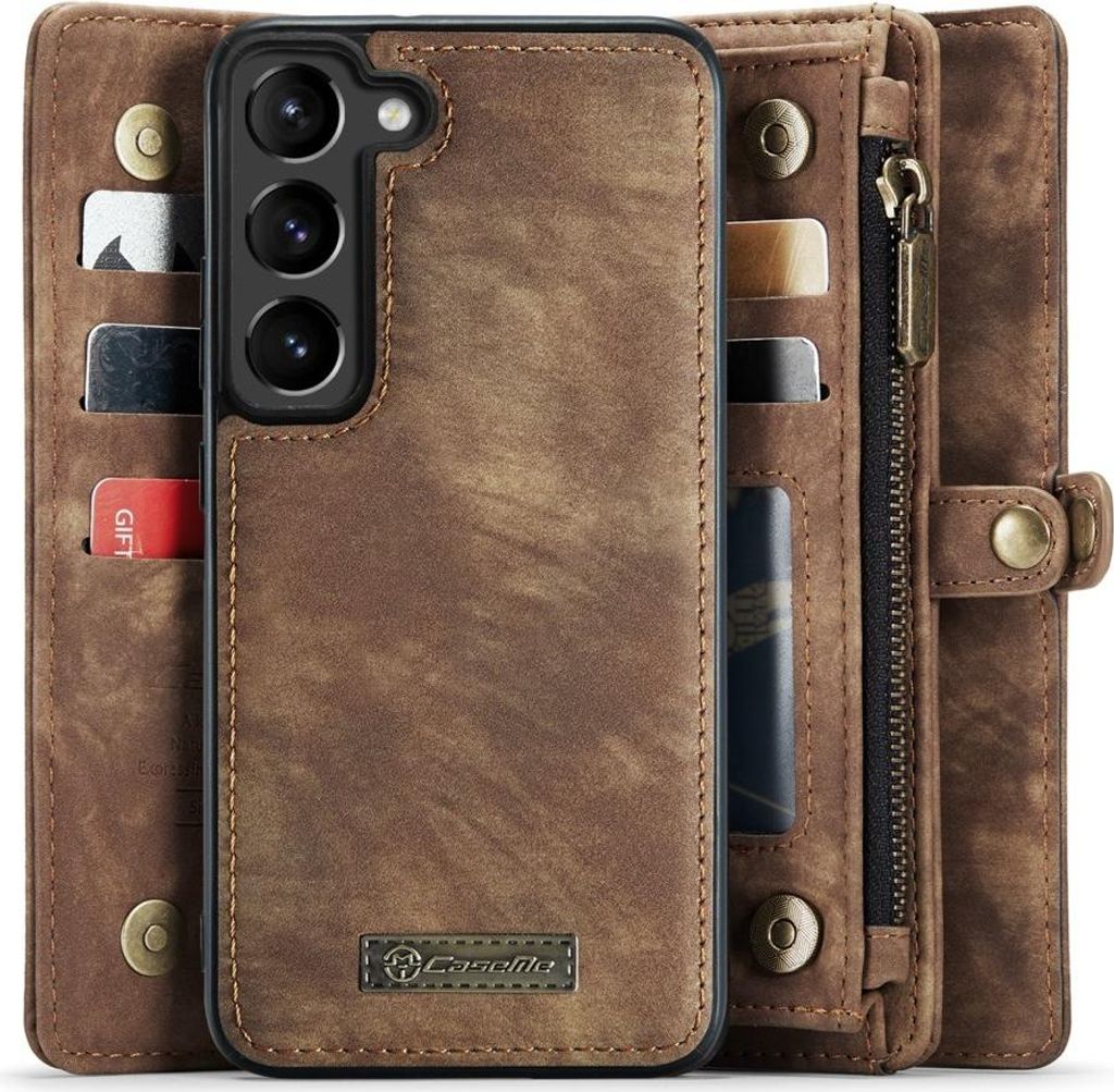 Samsung Galaxy S23 Hülle - CaseMe 008 2-in-1 Klapphülle & Back Cover mit Brieftasche - Braun