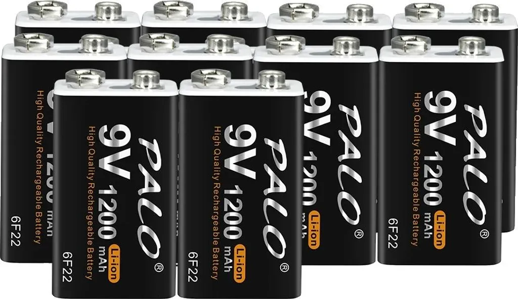 Batterie 9V Rechargeable 1200mAh USB-C Haute Capacité - Lot de 10 Pièces