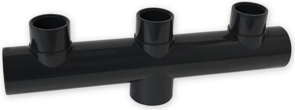 PVC Sammelrohr Ø 50 mm | 2 Stopfen | Grau