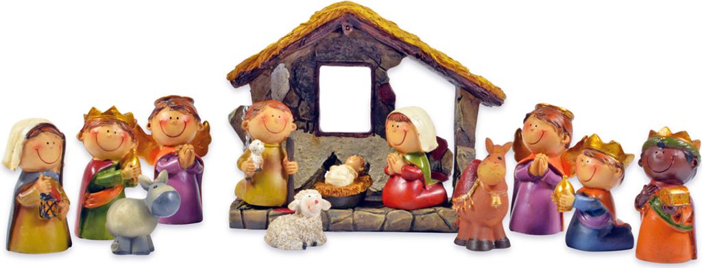 Riffelmacher Kinder-Krippenfiguren mit Stall 2,5 - 9 cm 12 Produktbild 