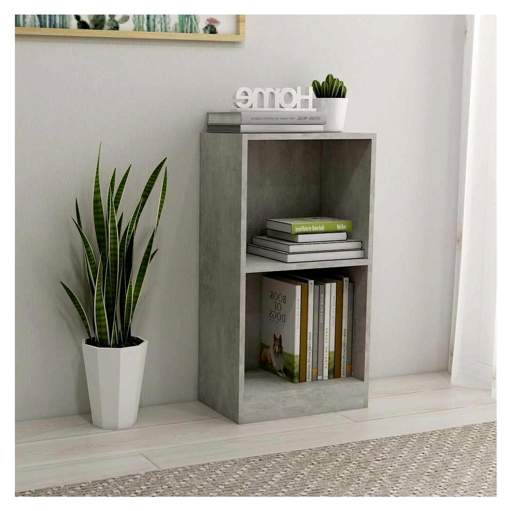 Bücherregal in Betongrau 40x24x75 cm aus Holzwerkstoff
