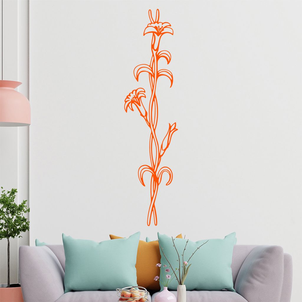 Blumen - Ranken Wandtattoo in 6 Größen - Wandaufkleber Wall Sticker - Dekoration, Küche, Wohnzimmer, Schlafzimmer, Badezimmer