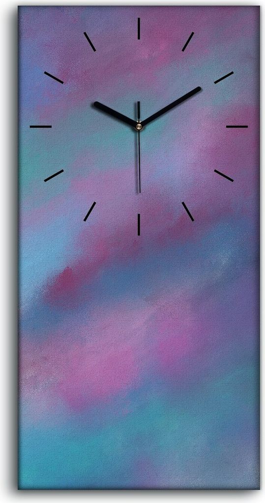 Wandbild Leinwand Bilder mit Uhr Geräuschlos 30x60 Malerei Abstrakte Kunst - schwarze Hände
