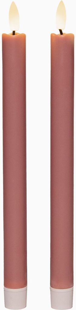 Anna Collection Led Tischkerzen - 2x - rosa - 25 cm - 3D Produktbild 