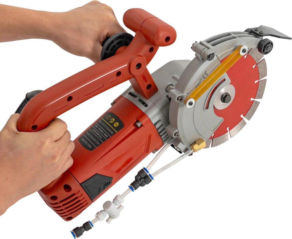 Elektrischer Mauerschlitzer - Beton-/Steinsäge - 4800 W - 5000 U/min - Schnitttiefe 71 mm - Blatt Ø190/22,23 mm - 220 V 50 Hz - Rot