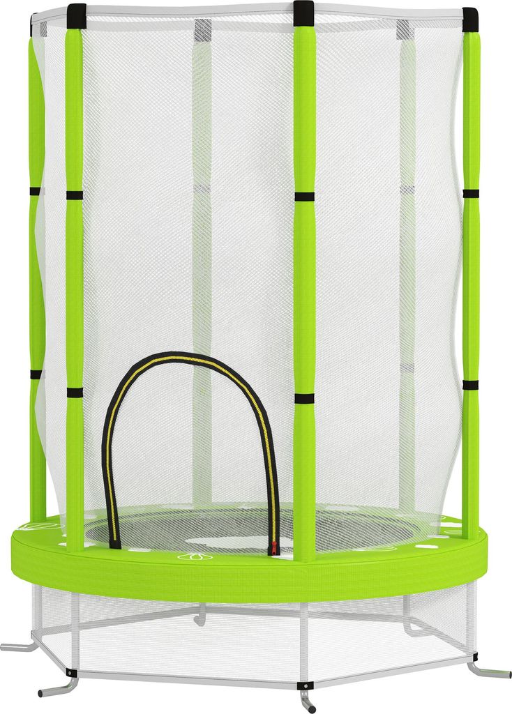 Kindertrampolin mit Sicherheitsnetz, für den Innen- und Außenbereich, 3-6 Jahre, Grün