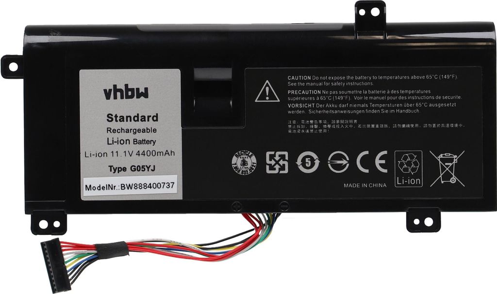 vhbw Akku kompatibel mit Dell Alienware P39G Notebook (4400 mAh, 11,1 V, Li-Ion)
