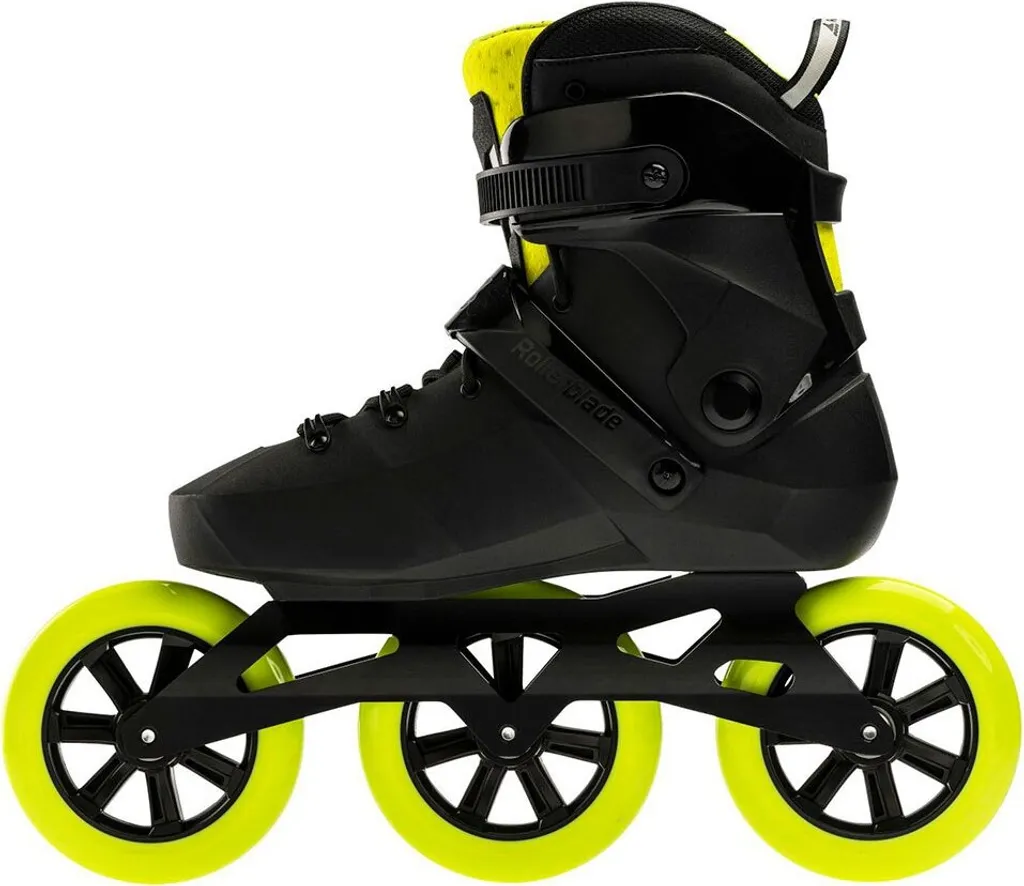Maxxum 125 Rollerblade jaune noir taille 42 avec roues 125mm hautes
