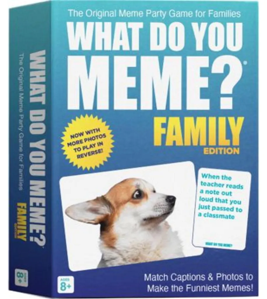 What Do You Meme? Family Edition avec 300 Cartes et 64 Photos de Mèmes