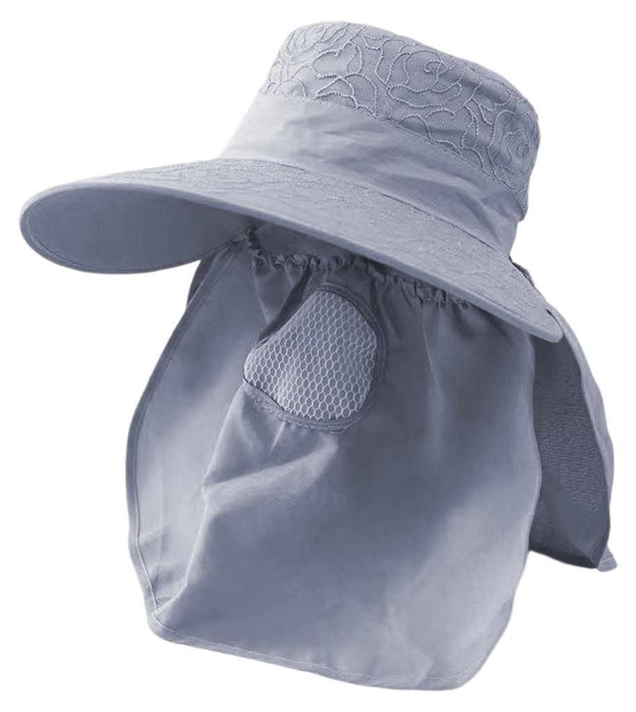 Sonnenhut aus hochdichtem Sonnenschutzgewebe mit UPF 50+ Schutz, breite Krempe, Fischerhut mit Schal- und Gesichtsschutz, ideal für den Sommer im ...