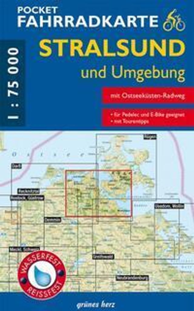 Pocket-Fahrradkarte Stralsund und Umgebung Produktbild 