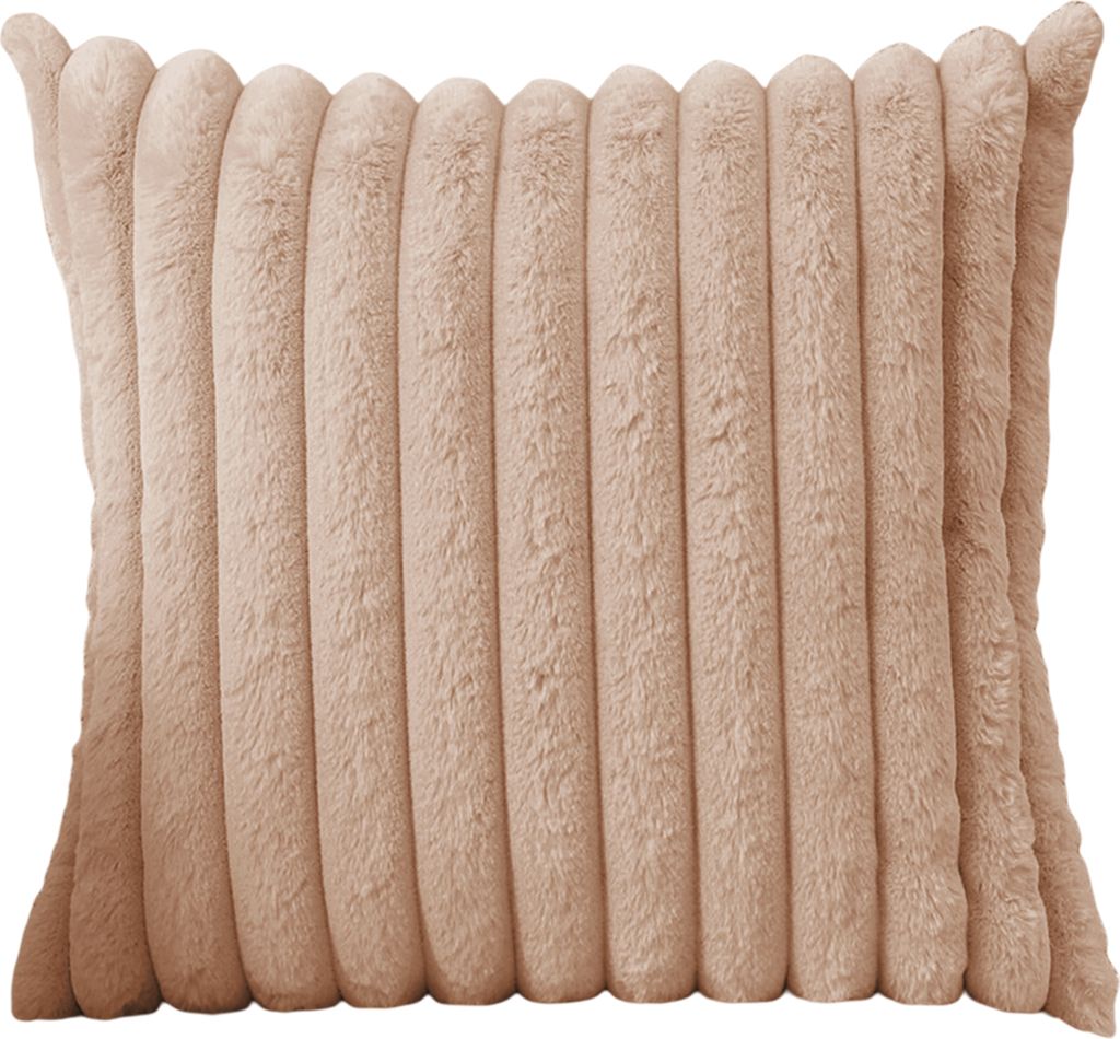 Kissenbezug, Streifen-Design, guter Komfort, weiche Haptik, Antifouling, dekorativer Kunstkaninchenfell-Plüsch-Überwurfkissenbezug, Heimbedarf