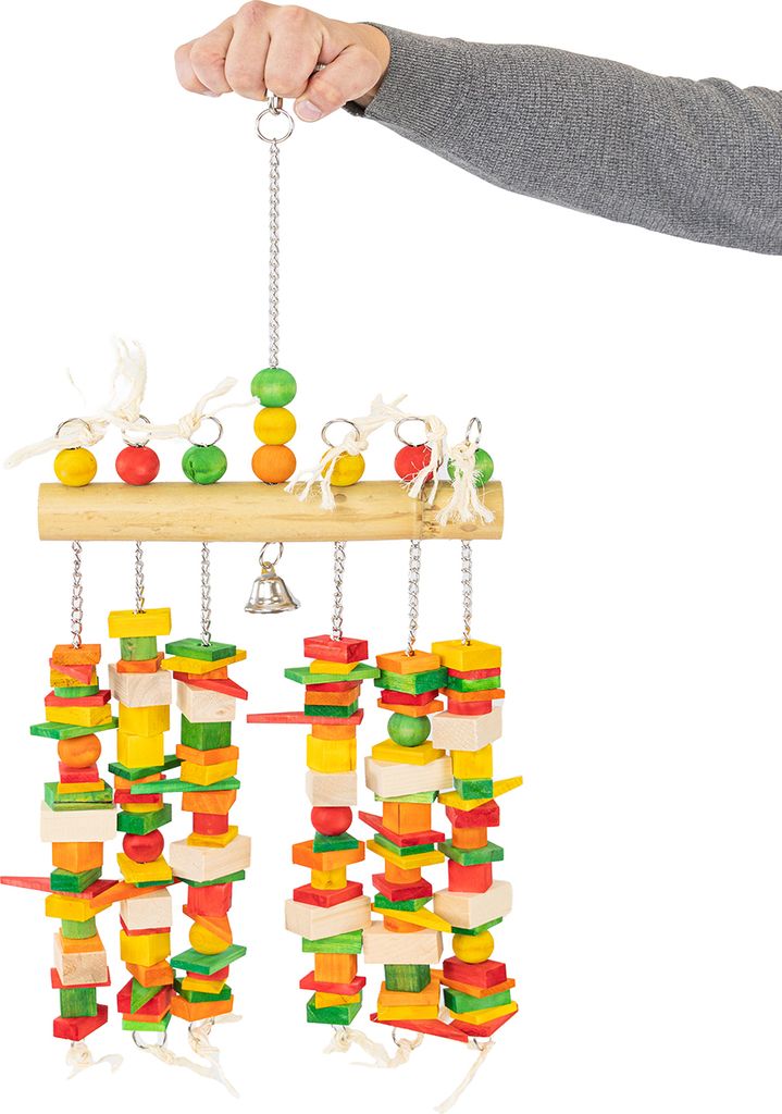 Holzspielzeug Jumbo-Bamboo XXL · Papageienspielzeug ca. 46 x 7 x 60 cm