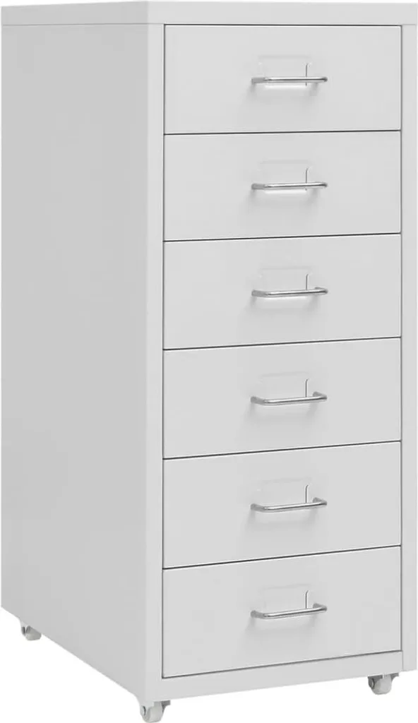 The Living Store Armadio con rotelle Grigio 28x41x69 cm Metallo