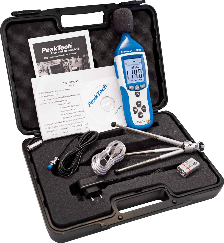 Záznamník hladiny zvuku PeakTech 30...130 dB 0,1 dB 31,5 Obrázok produktu 