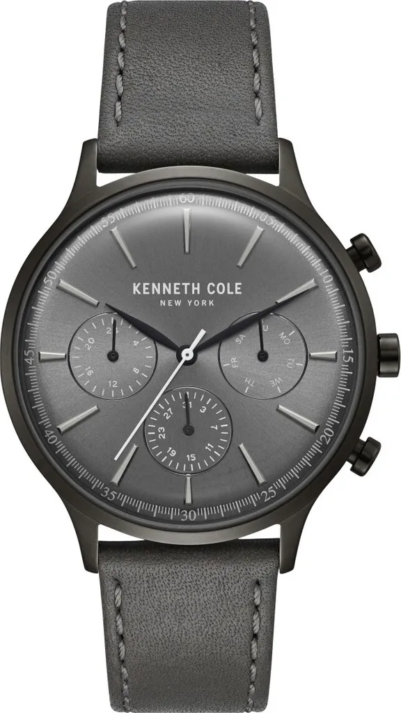 Montre Kenneth Cole Homme Cuir Noir Confortable et Lisible KC15185004