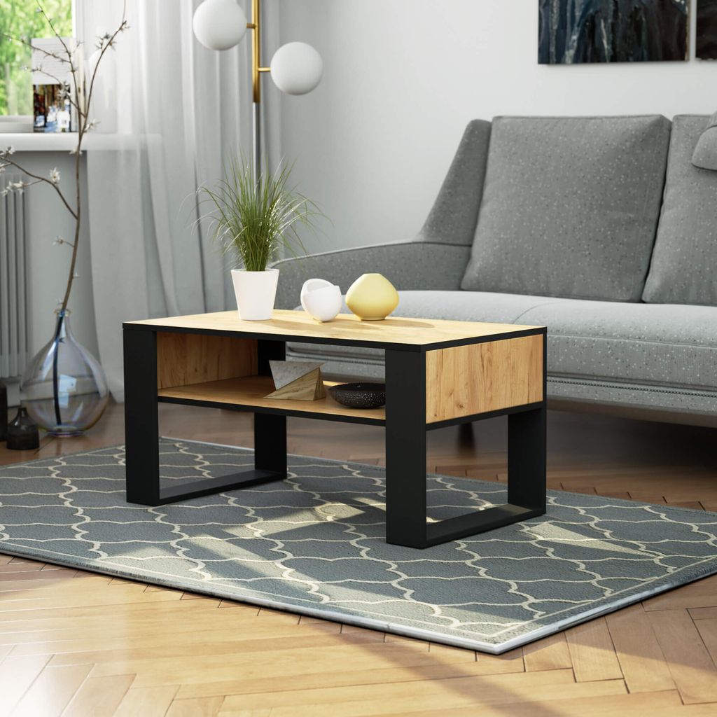Design Couchtisch AD-111 92x45x50 cm Wohnzimmertisch Tisch Ablage Sofatisch