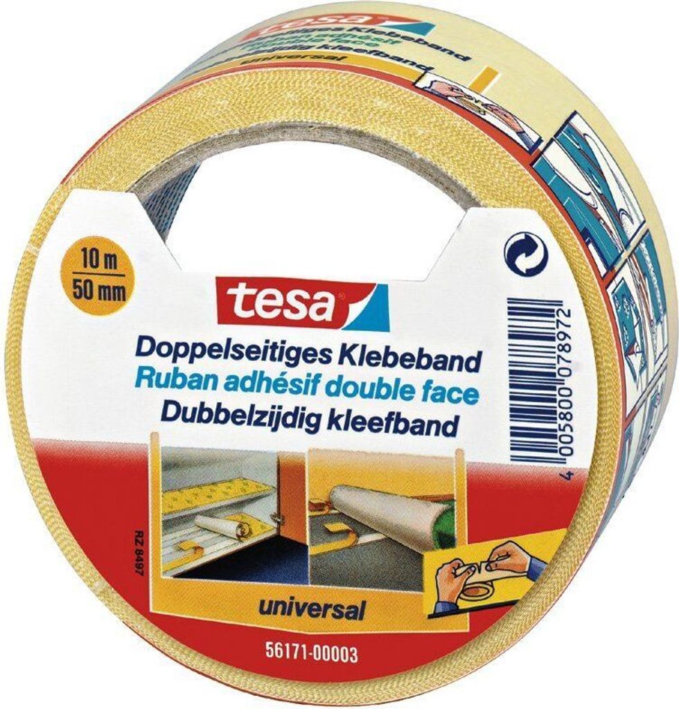 Tesa® 56171-00003-01 Legband / Plakband, dubbelzijdig, 10 m Productafbeelding 