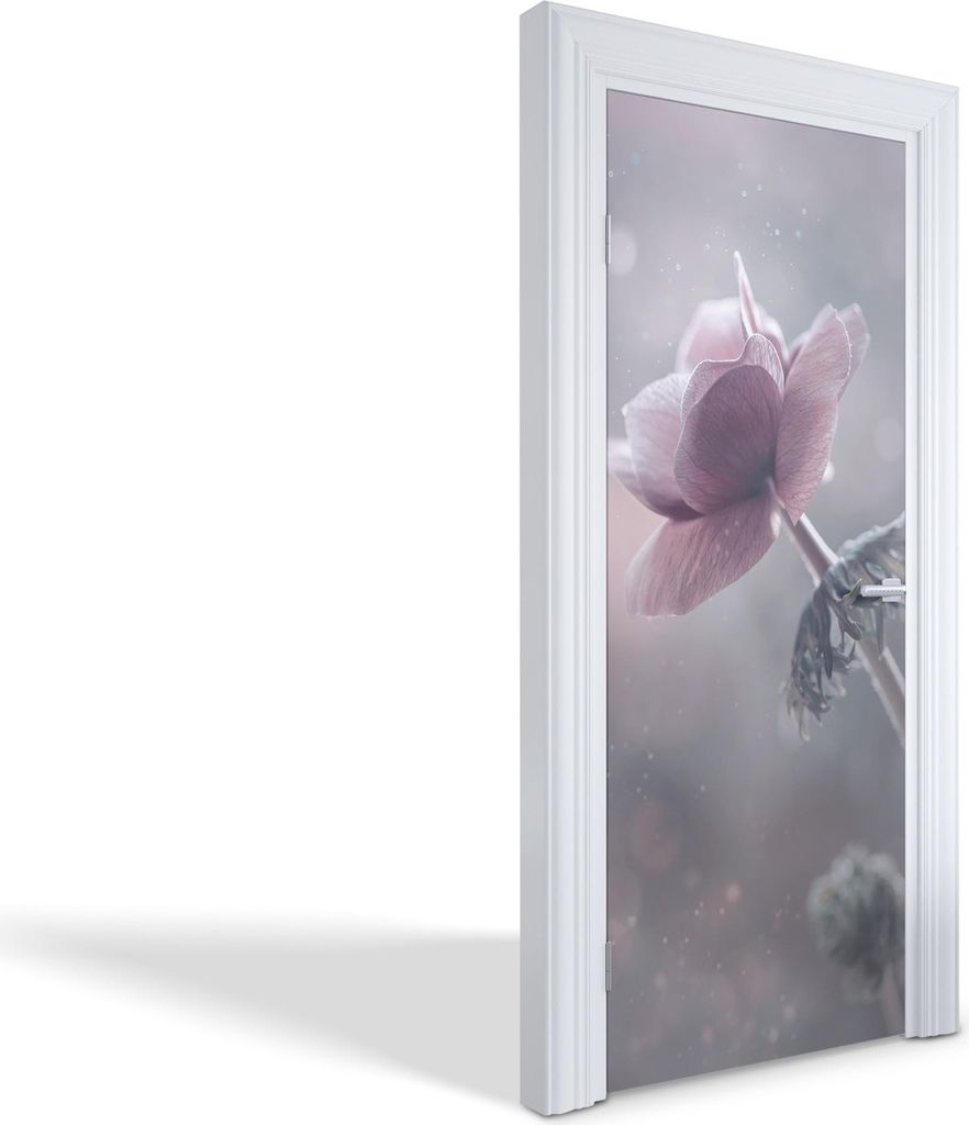 Türdeko Aufkleber Selbstklebende Wandsticker Personalisiert - Eine zarte Blume - 85 x 205 cm