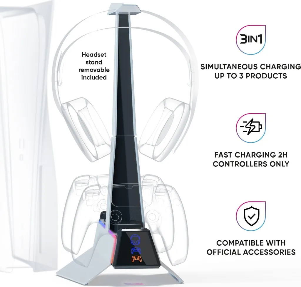 Support de charge PS5 Oniverse X3 pour recharger deux manettes ensemble