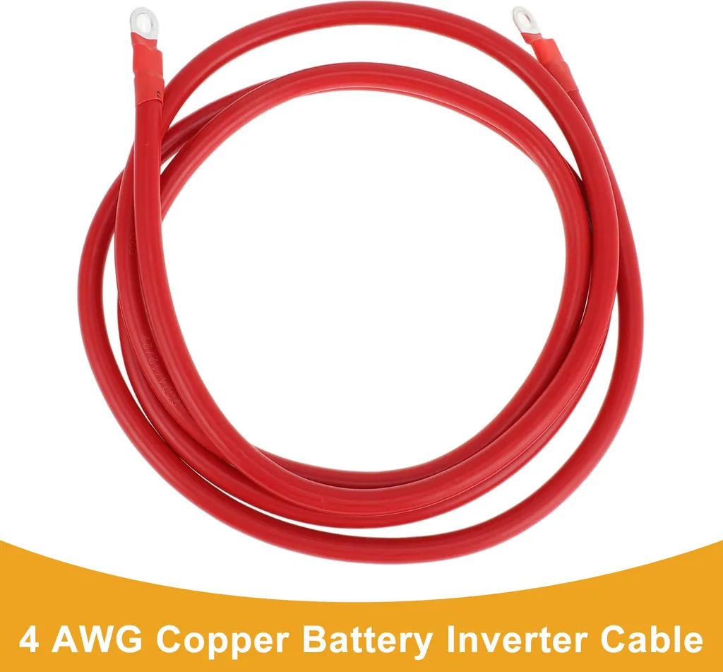 Câble Batterie Anti-Corrosion 4 AWG 240cm pour Onduleur et Démarrage