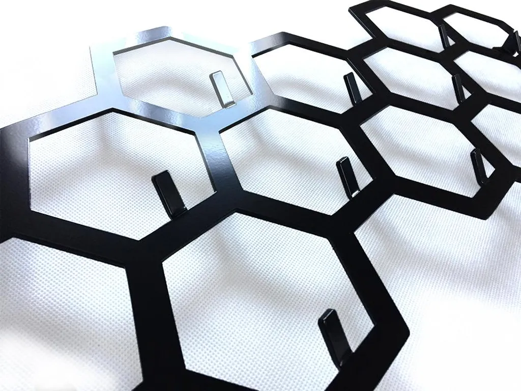 Decorizzly® CELLS Accrochage Mural Hexagonal en Métal Noir Design - 4