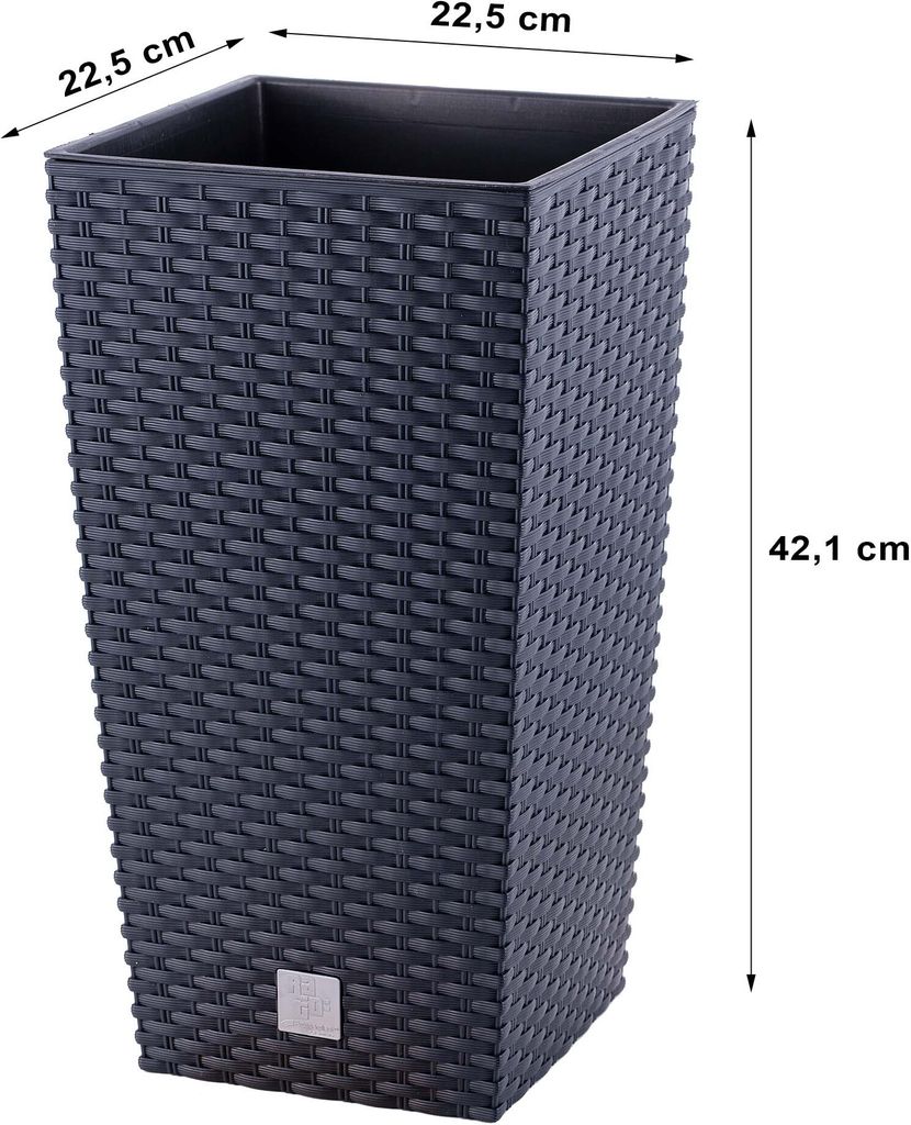 Blumentopf + Einsatz Blumenkübel Rattan RATO SQUARE DRTS225 Produktbild 19