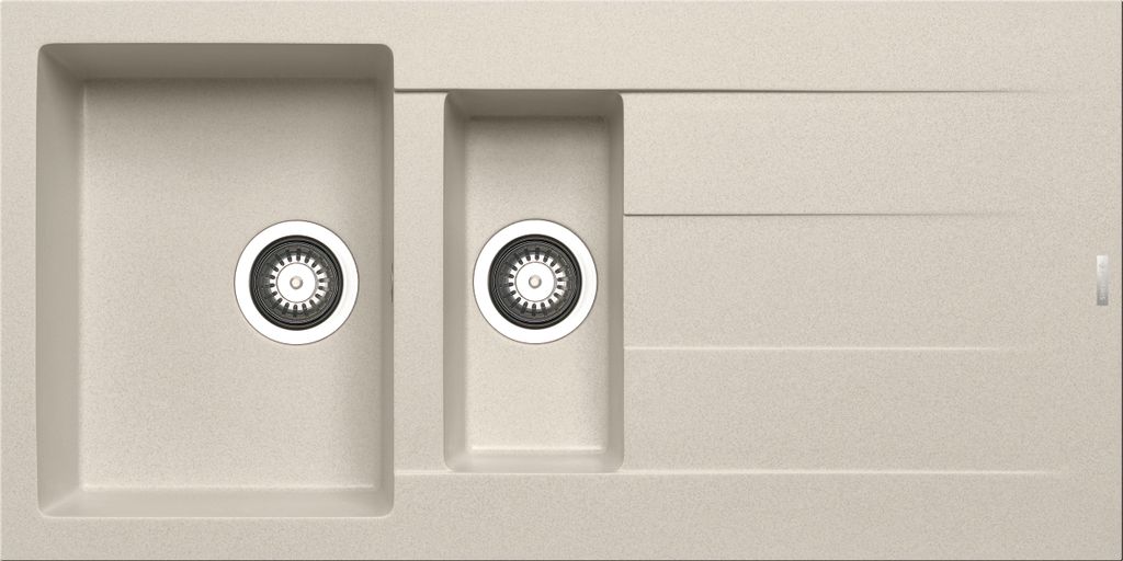 PYRAMIS ATHLOS 1,5 Becken Granitspüle in BEIGE / Pyragranite / Granitspüle / Steinspüle / Ausschnitt 980 x 480 mm