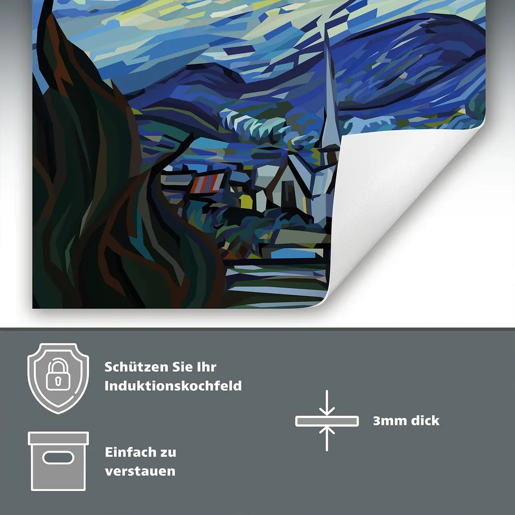 DarHaus Piastra Copertura Stufe 90x52 cm - Tappetino Induzione Blu - 5