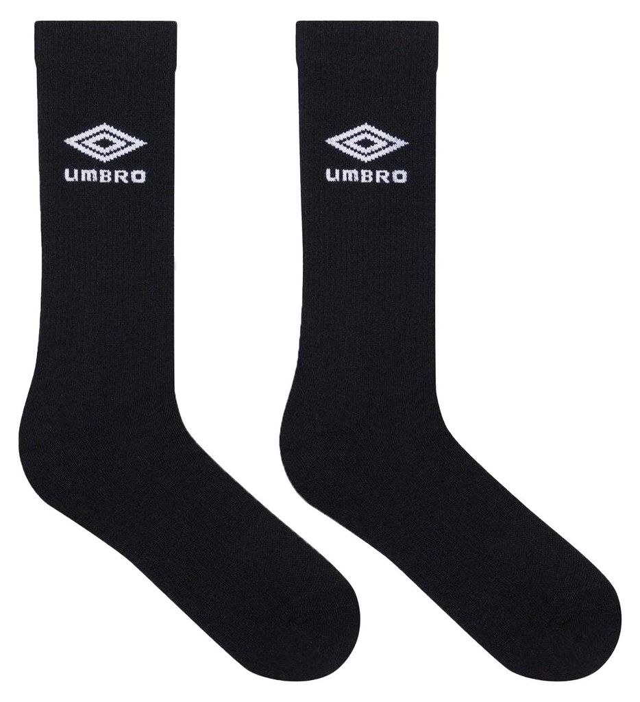 Umbro - "Staple 1/2" Sportsocken für Herren, Frottee (3er-Pack) UO2694 (43 EU - 47 EU) (Schwarz/Weiß)