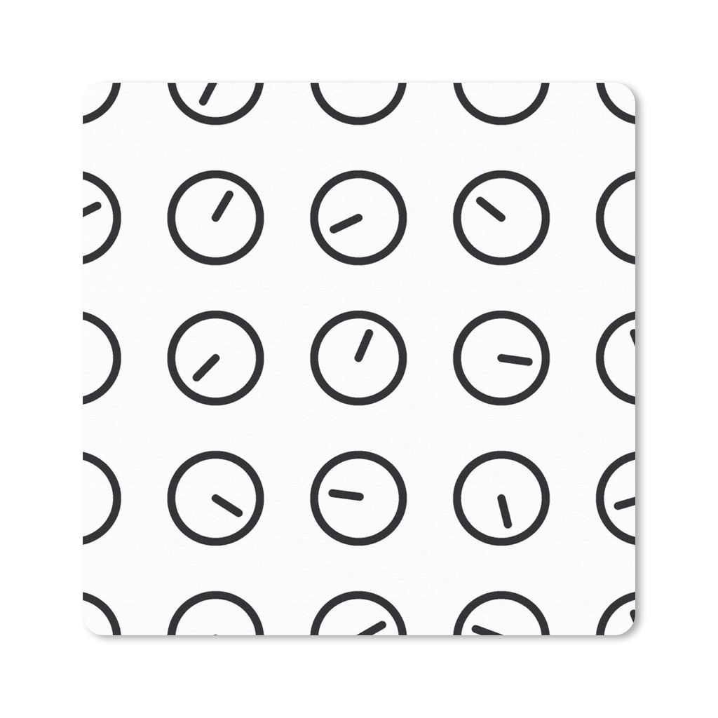 MuchoWow Mauspad Mousepad Uhr - Muster - Minimalismus 30x30 cm - Mousepads - Maus Mat - Pad - Mausunterlage - Gaming