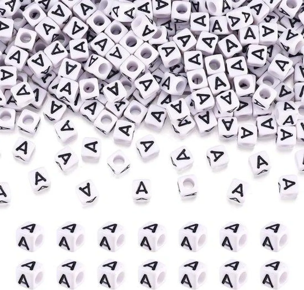 Perles acryliques blanches 6mm résistantes et légères pour collier