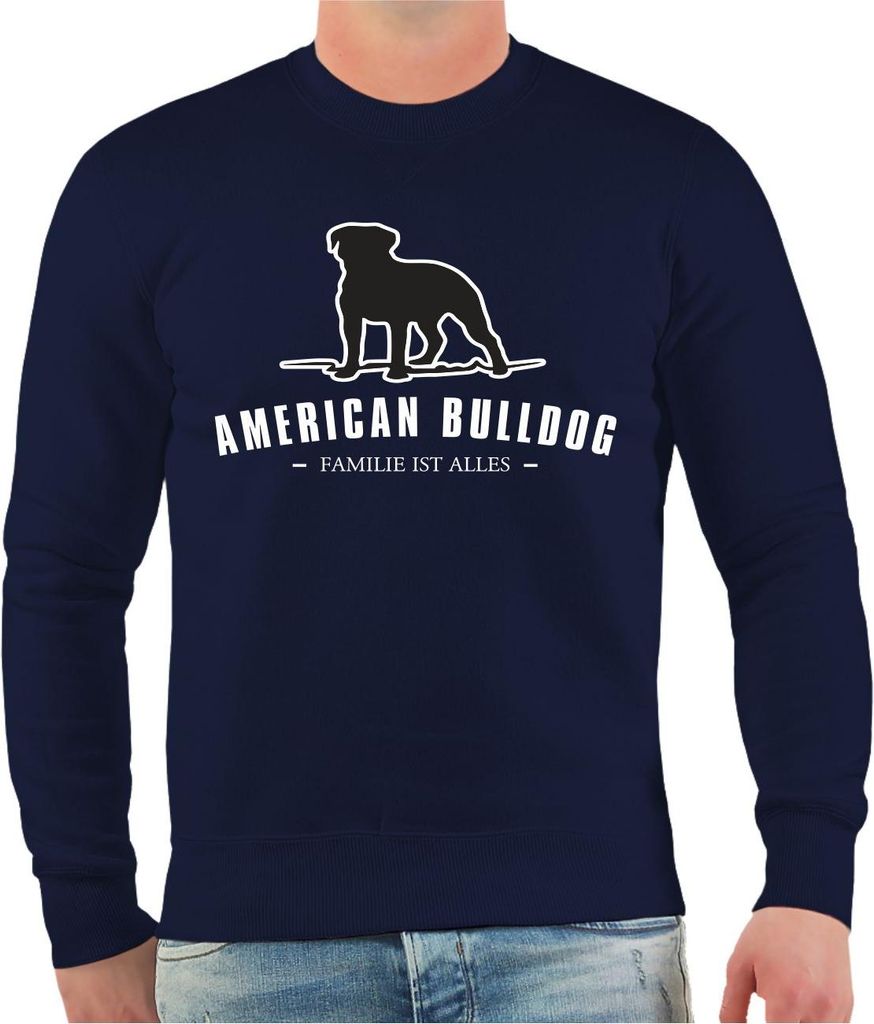 Herren Sweatshirt American Bulldog Silhouette