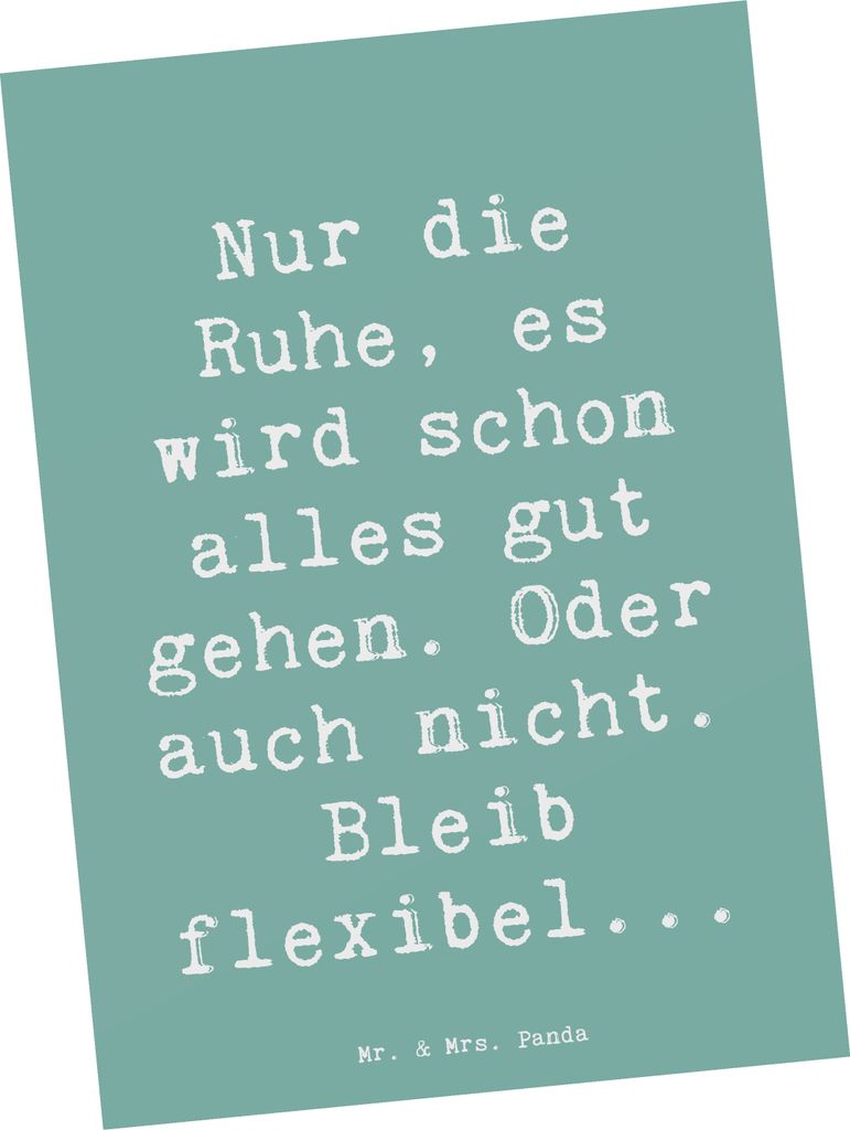 Mr. & Mrs. Panda Grußkarte Spruch Gelassenheit in Krisen - Meeresbrise - Geschenk, widerstandsfähig, Ansichtskarte, bildkarte, inspirierend, Kuns...