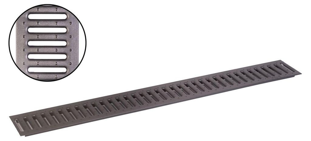 ACO Stegrost 10345 anthrazit pulverb. 1m Sanierungsrost Produktbild 