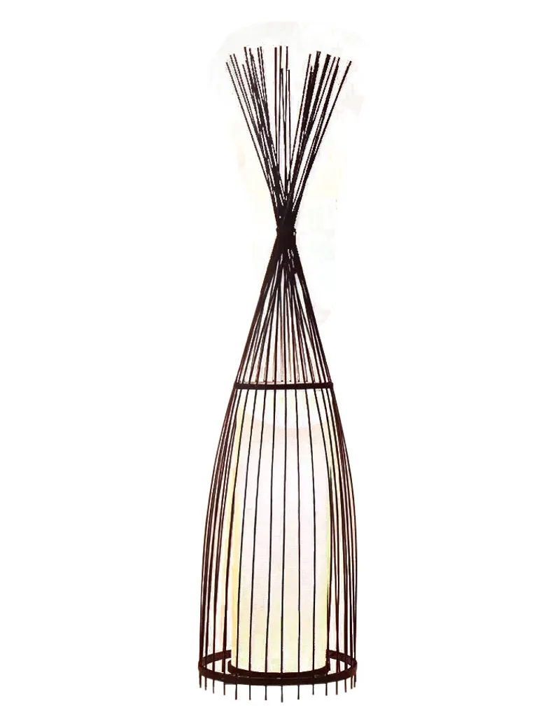 Lampe sur pied en bambou James Fine Asianliving L40xP40xH150cm Zen