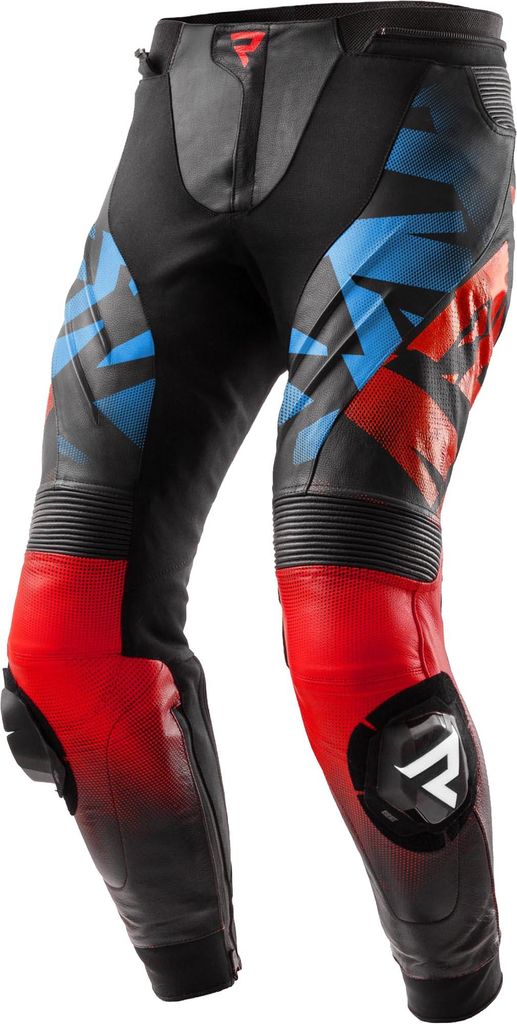 Rebelhorn Inferno Motorrad Lederhose, schwarz/blau/weiß/rot, 54