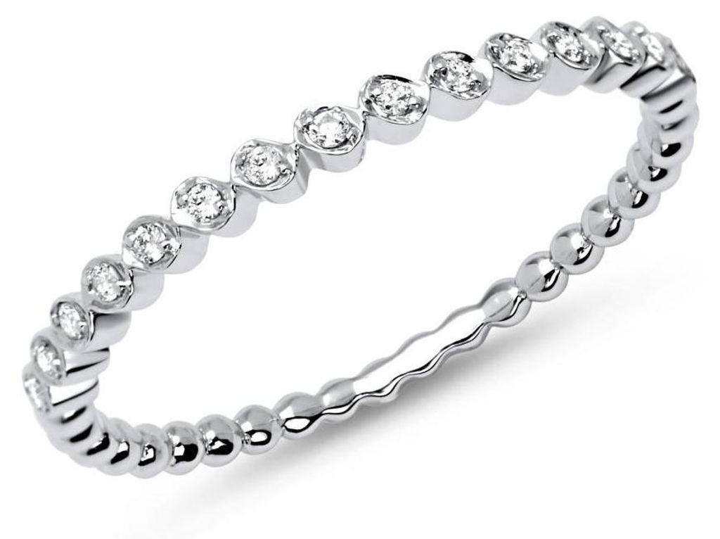 750er Weißgold Eternity Ring mit 15 Diamanten 0,08 ct.